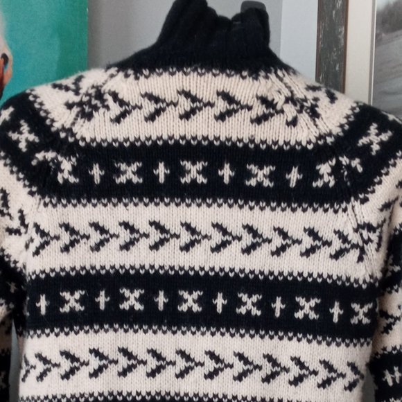 Hudson North Limited Edition black/white Full Zip Knit Lambswool Cardigan size S - Picture 10 of 10